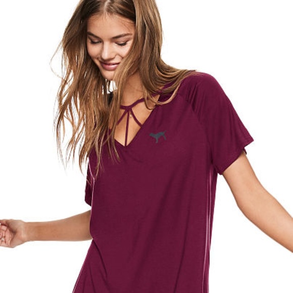 PINK Victoria's Secret Tops - Victorias Secret PINK Strappy Choker Tee